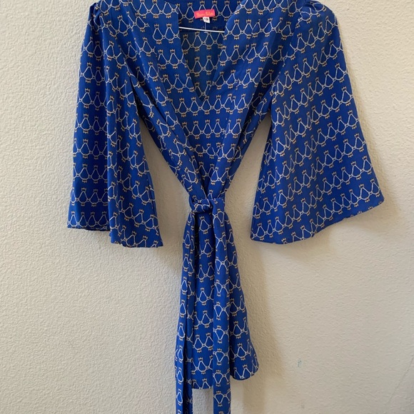 Bianca Coletti belted blue silk tunic dress XS - Picture 8 of 8